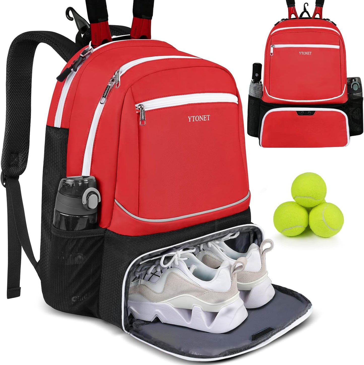Pickleball Backpack with Insulated Pocket & Ventilated Shoe Compartment