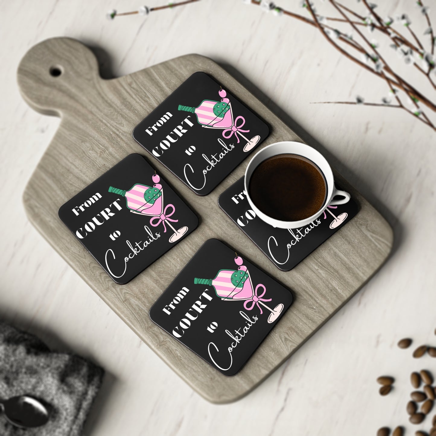 Court to Cocktails Coasters