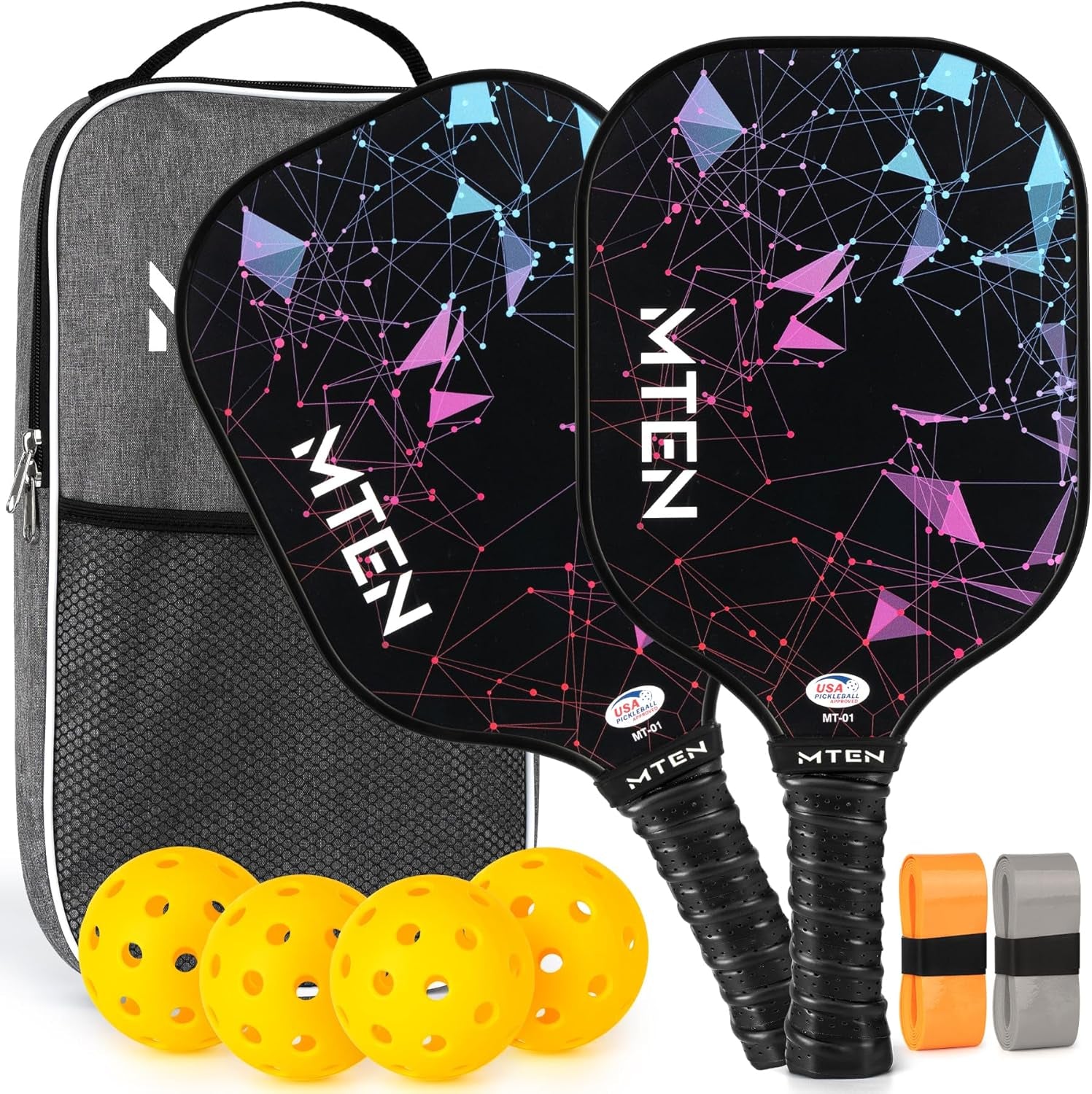 Pickleball Paddles, USAPA Approved Fiberglass Surface Pickleball Set