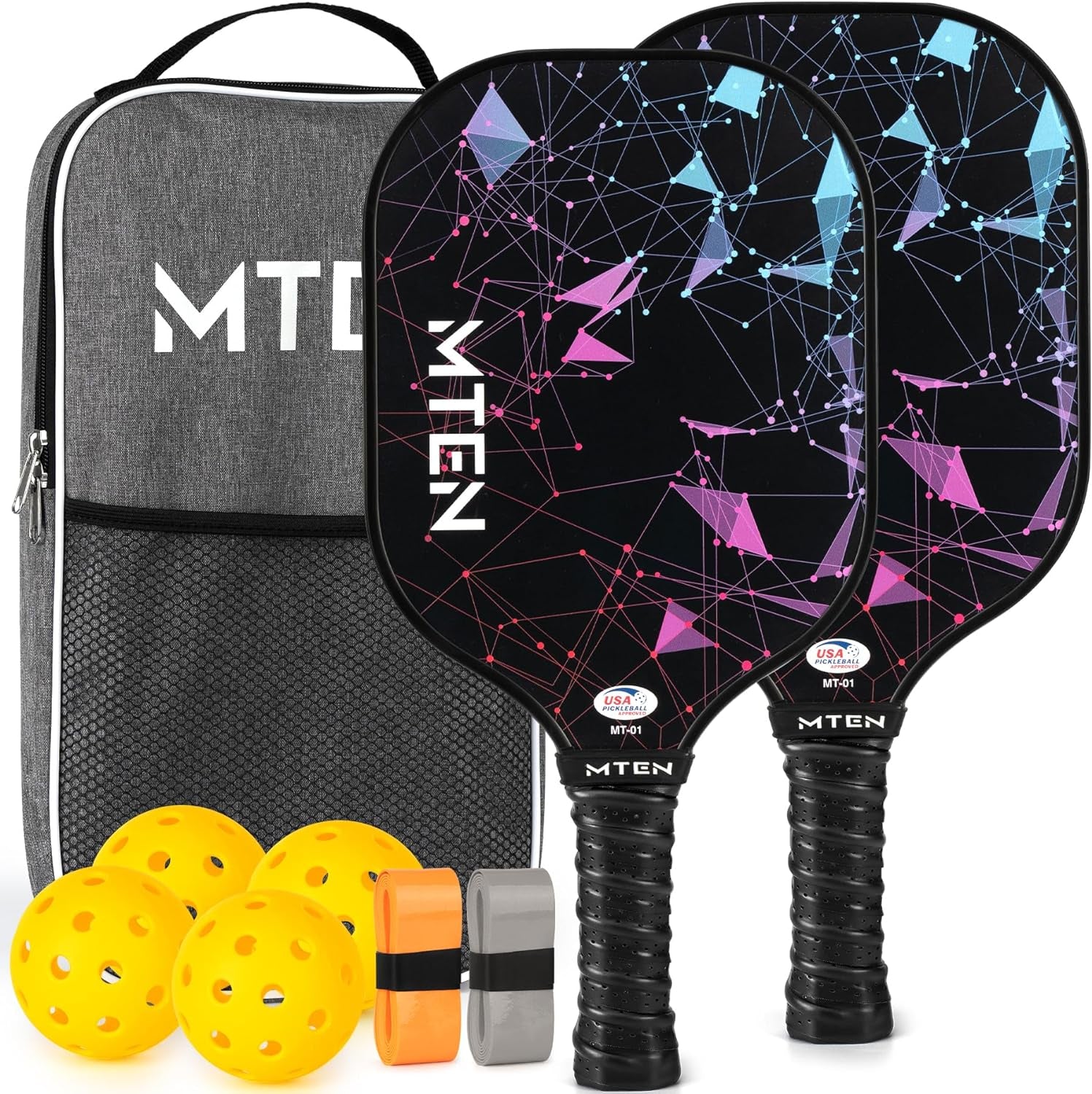 Pickleball Paddles, USAPA Approved Fiberglass Surface Pickleball Set