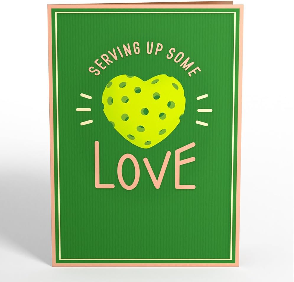 Love Pop-Up Card 3D Greeting Card 5" X 7" - Pickleball Serving up Some Love