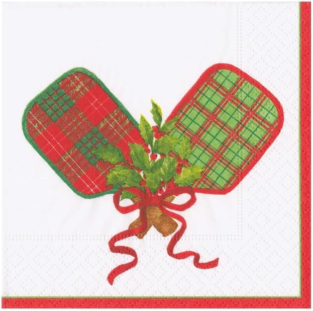 Christmas Pickleball Cocktail Napkins - 20 per Package