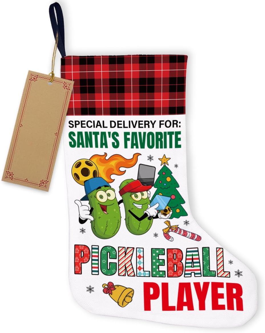 Pickleball Christmas Stocking 18 X 12 Inches