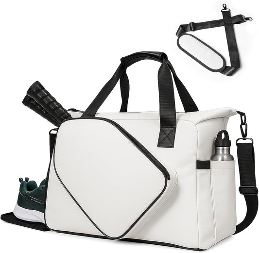 Pickleball Tote Bag with Shoe Compartment and Paddle Storage 