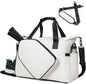 Pickleball Tote Bag with Shoe Compartment and Paddle Storage 