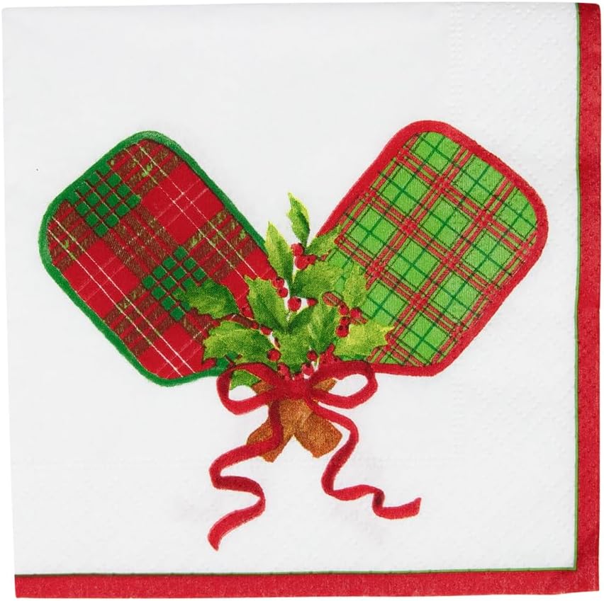 Christmas Pickleball Cocktail Napkins - 20 per Package