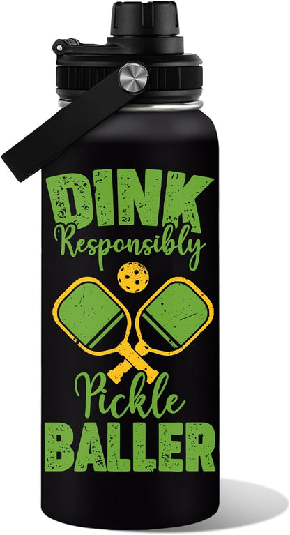 Pickleball Water Bottle 32Oz | Insulated Stainless Steel