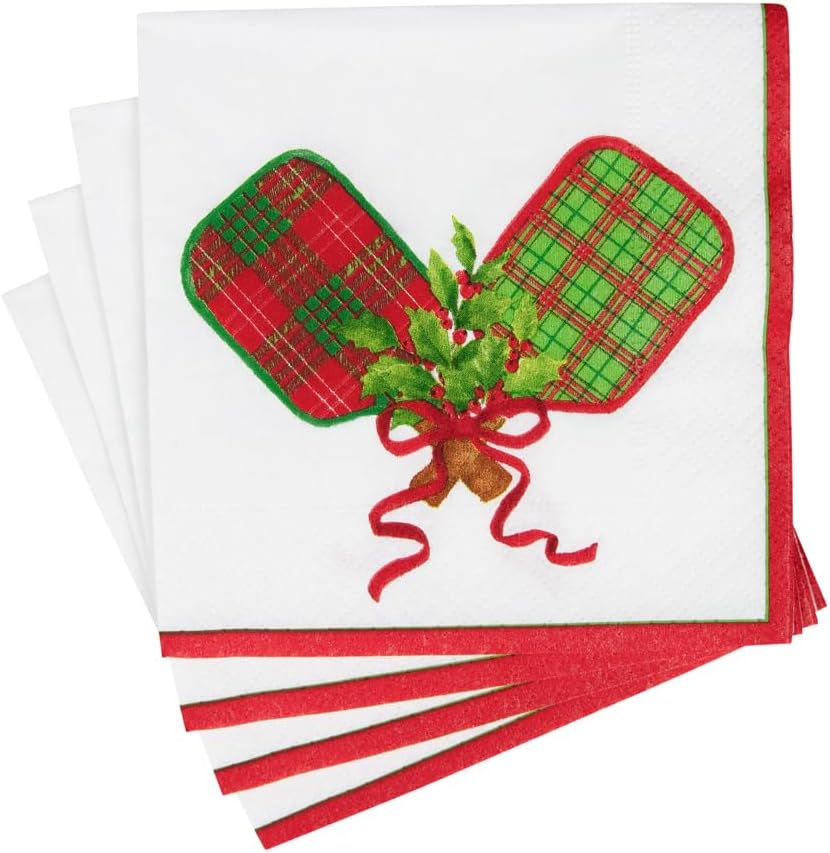 Christmas Pickleball Cocktail Napkins - 20 per Package