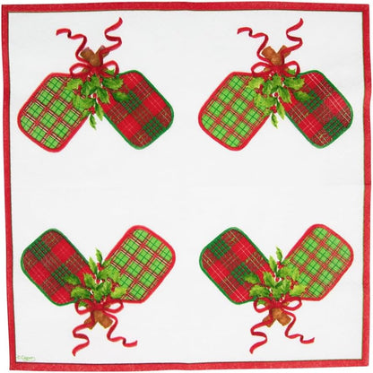 Christmas Pickleball Cocktail Napkins - 20 per Package