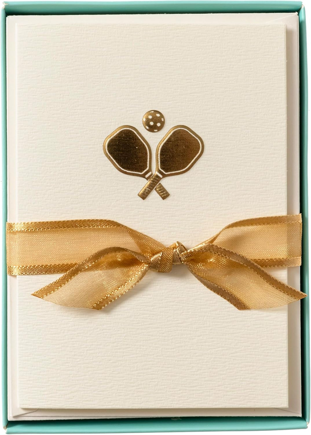 Pickleball Cards, Pack of 10 Cards with Envelopes, All Occasion Greetings, Blank Inside, Embossing and Gold Foil Accents, La Petite Press Collection Boxed Set, 3.25" X 4.75"