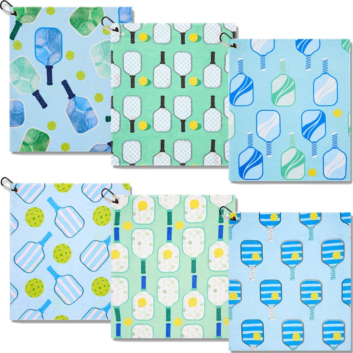 6 Pcs Soft Pickleball Towels, 15 X 17 Inch (with clip)