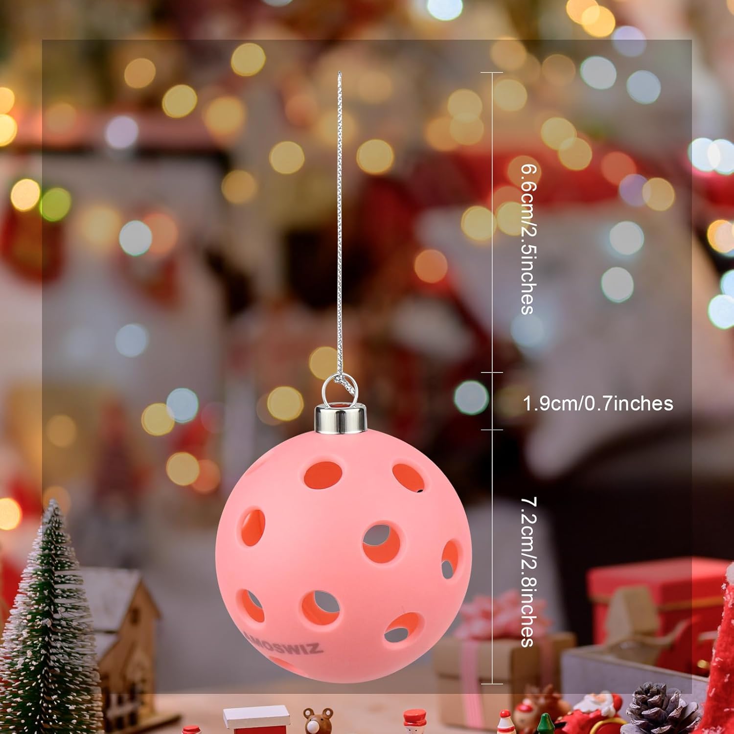 Pickleball Ornaments, set of 6