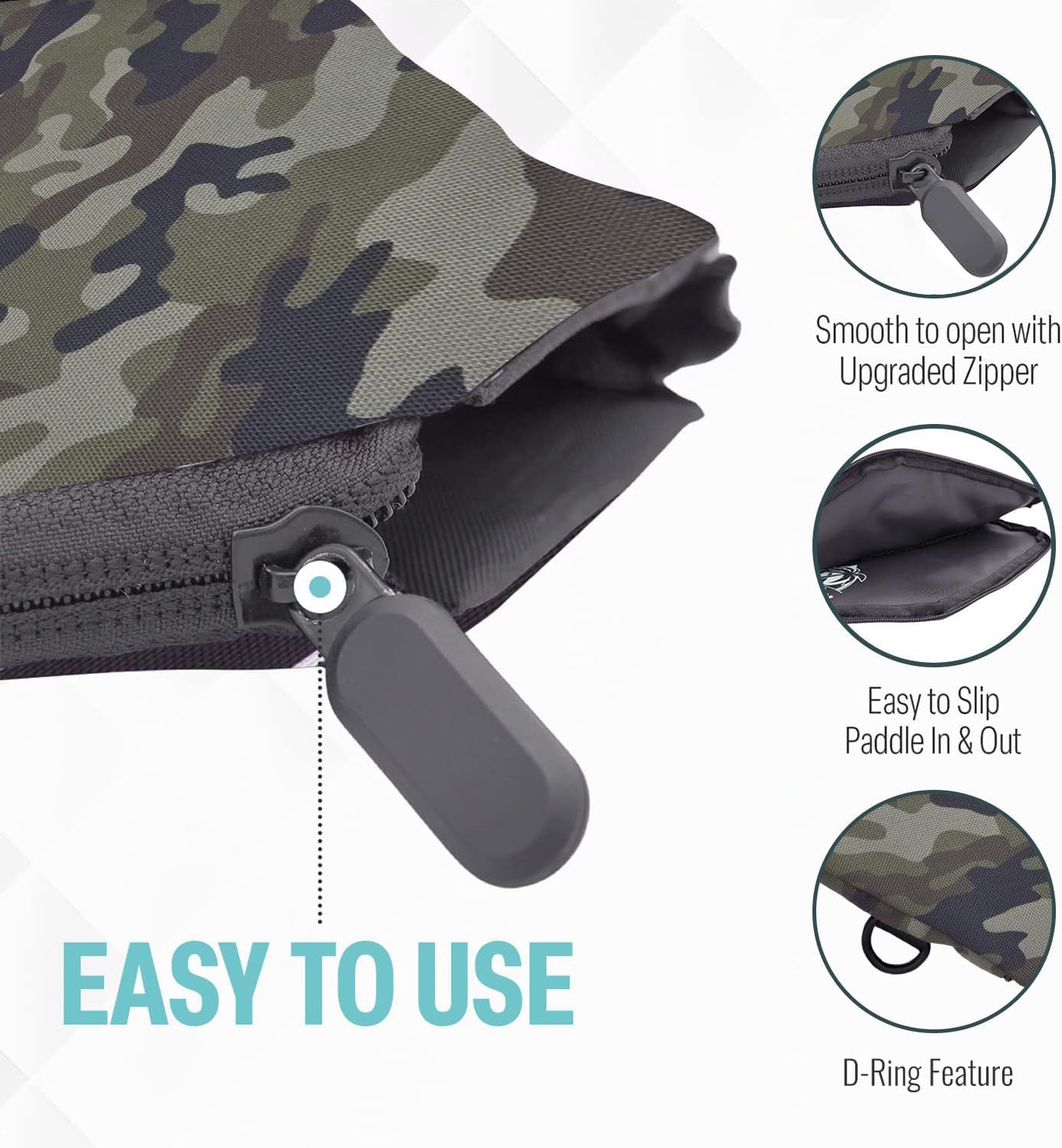 Pickleball Paddle Sleeve | Canvas Cover with Padding and Zipper | Protective Paddle Case for Rackets | Lightweight Pickleball Holder for Storage | Cover Only | Elongated & Standard Size