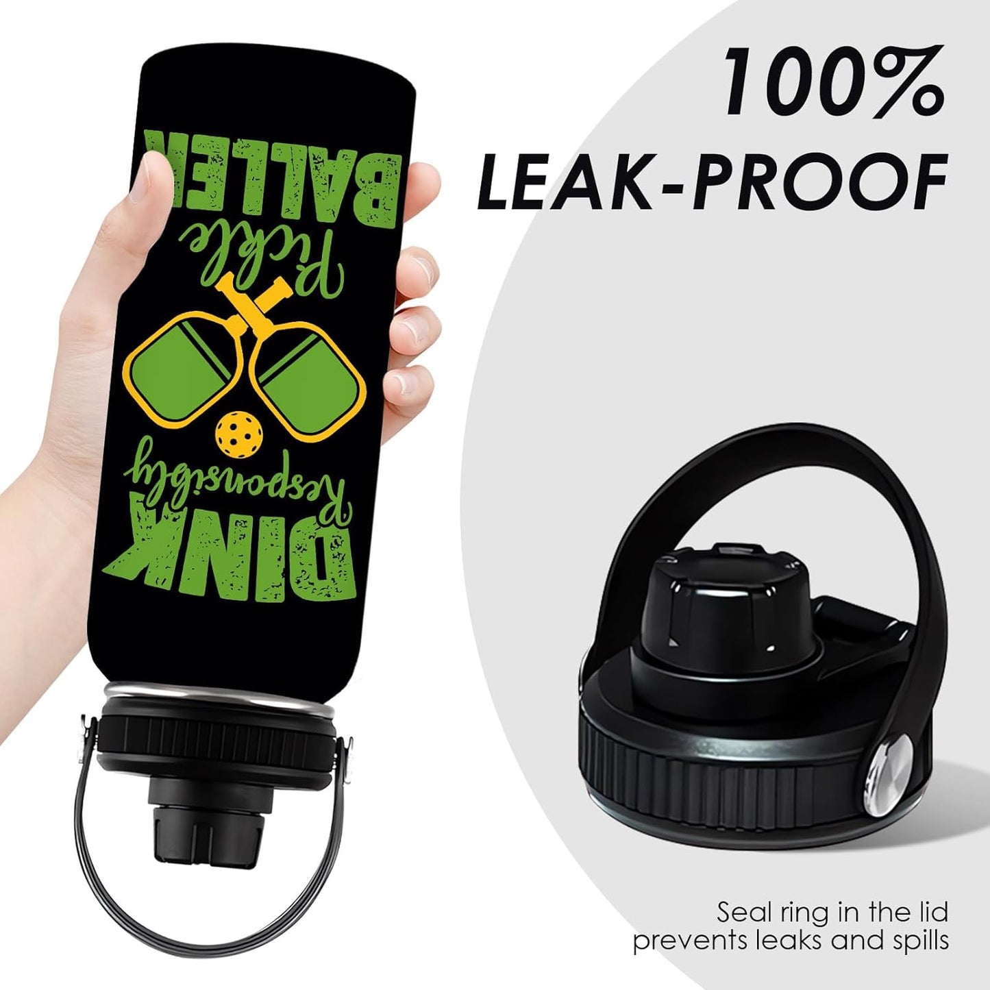 Pickleball Water Bottle 32Oz | Insulated Stainless Steel