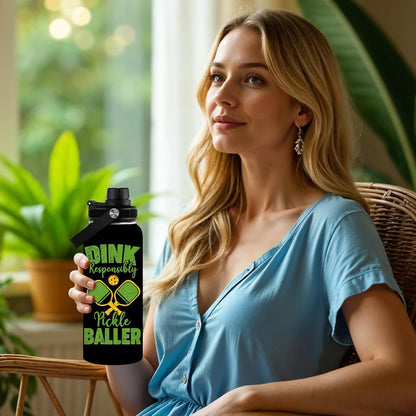 Pickleball Water Bottle 32Oz | Insulated Stainless Steel