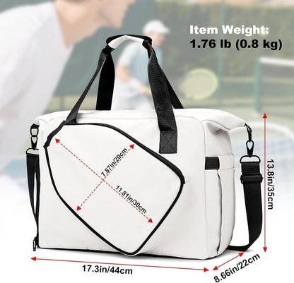 Pickleball Tote Bag with Shoe Compartment and Paddle Storage 