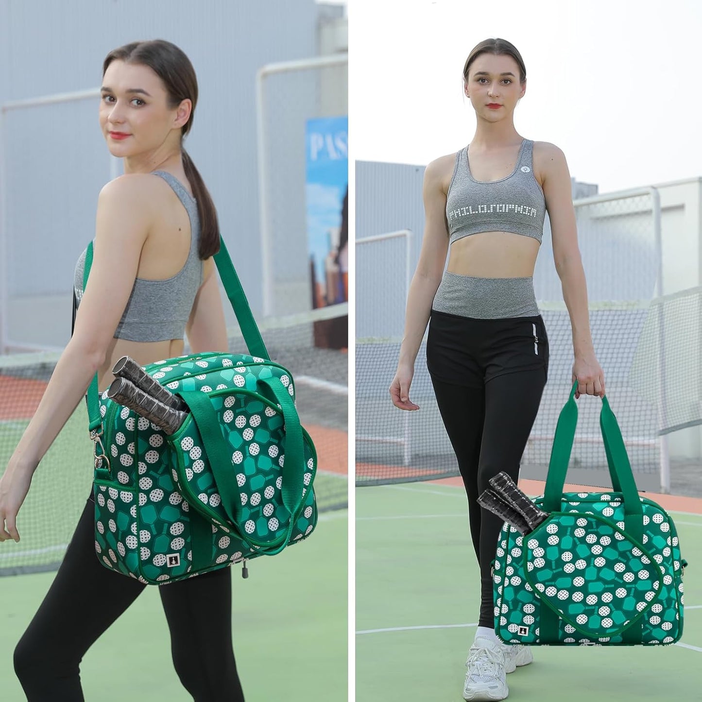 Pickleball Patterned Pickleball Bag, Green