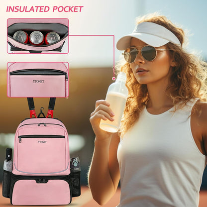 Pickleball Backpack with Insulated Pocket & Ventilated Shoe Compartment