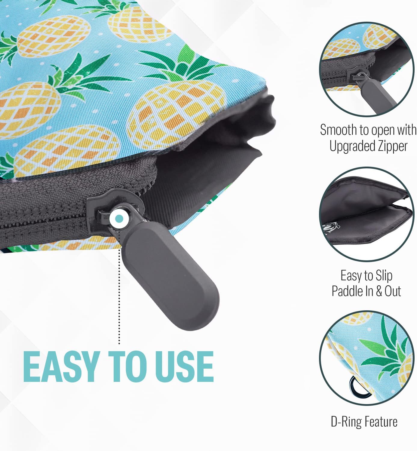 Pickleball Paddle Sleeve | Canvas Cover with Padding and Zipper | Protective Paddle Case for Rackets | Lightweight Pickleball Holder for Storage | Cover Only | Elongated & Standard Size