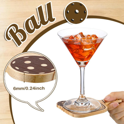 6 Pack Paddle Shaped Wood Coasters