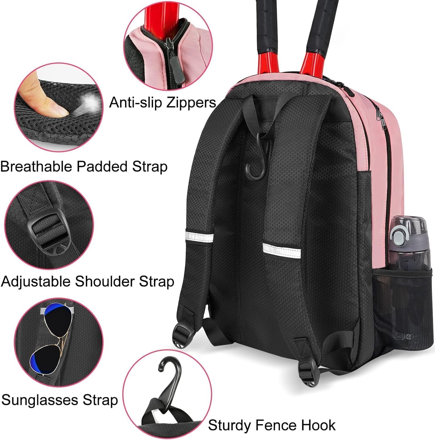 Pickleball Backpack with Insulated Pocket & Ventilated Shoe Compartment