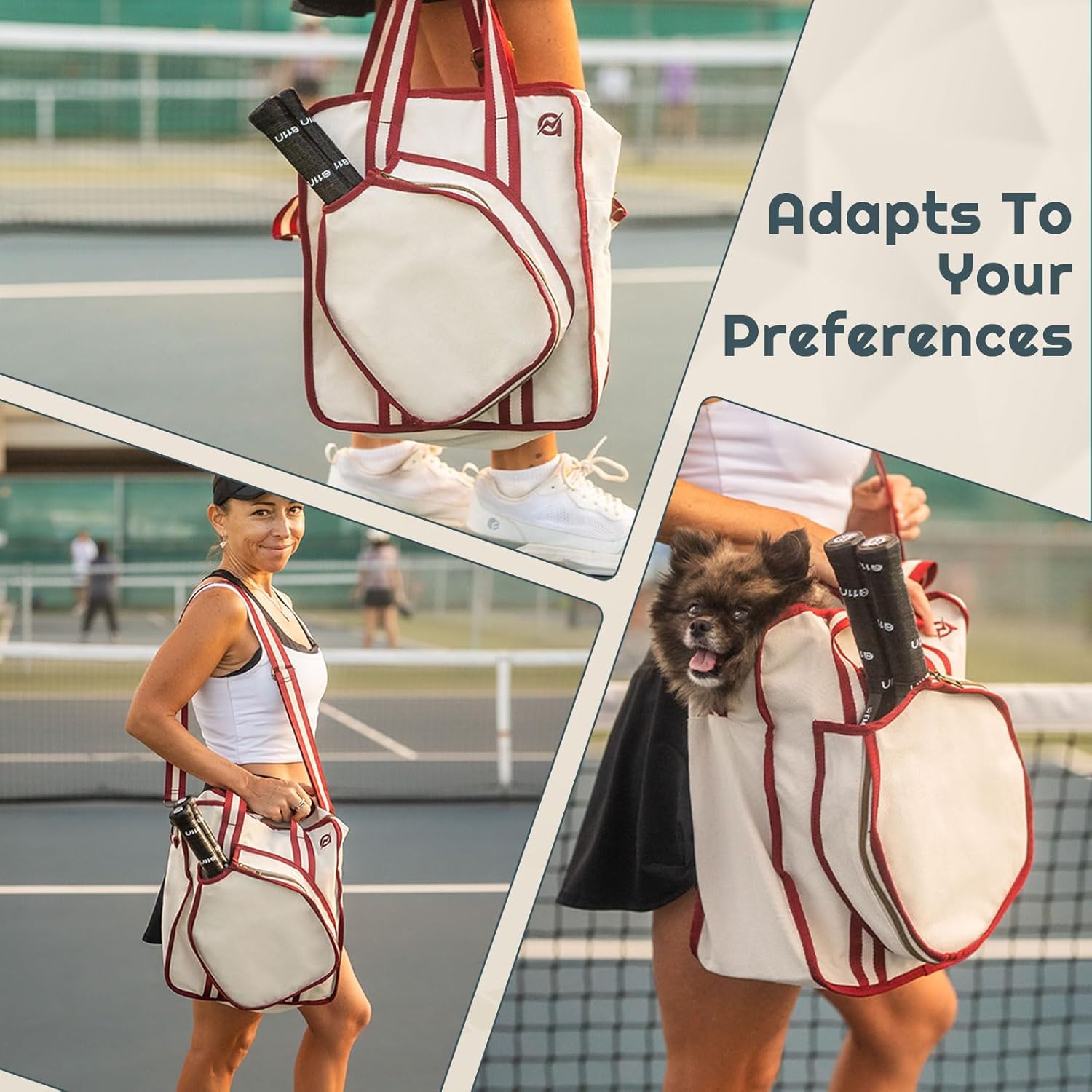 A11N SPORTS Pickleball Bag - Stylish Canvas Tote Bag with Adjustable Strap for Crossbody, Handbag, or Shoulder Bag - Ideal Pickleball Gift for Women and Men