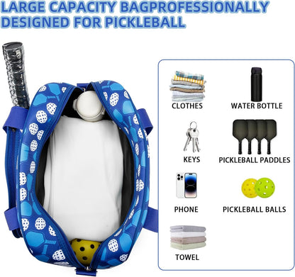 Pickleball Patterned Pickleball Bag, Blue