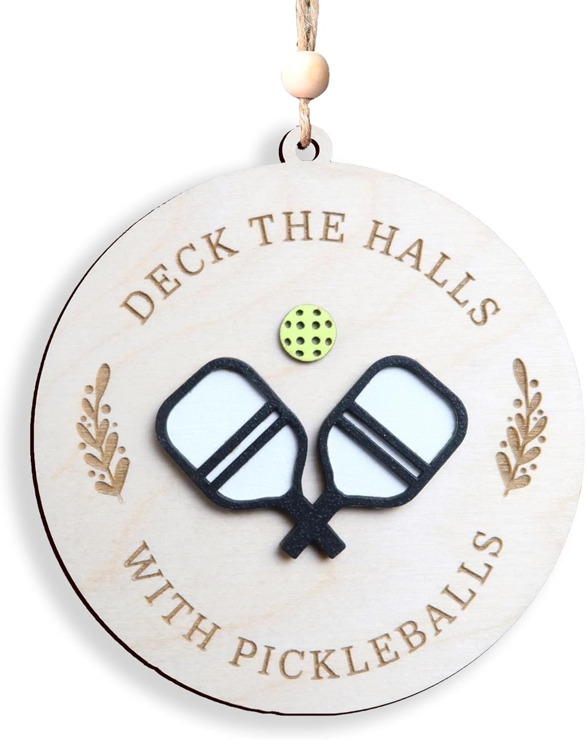 Deck the Halls with Pickleballs Ornament, 4 Inches