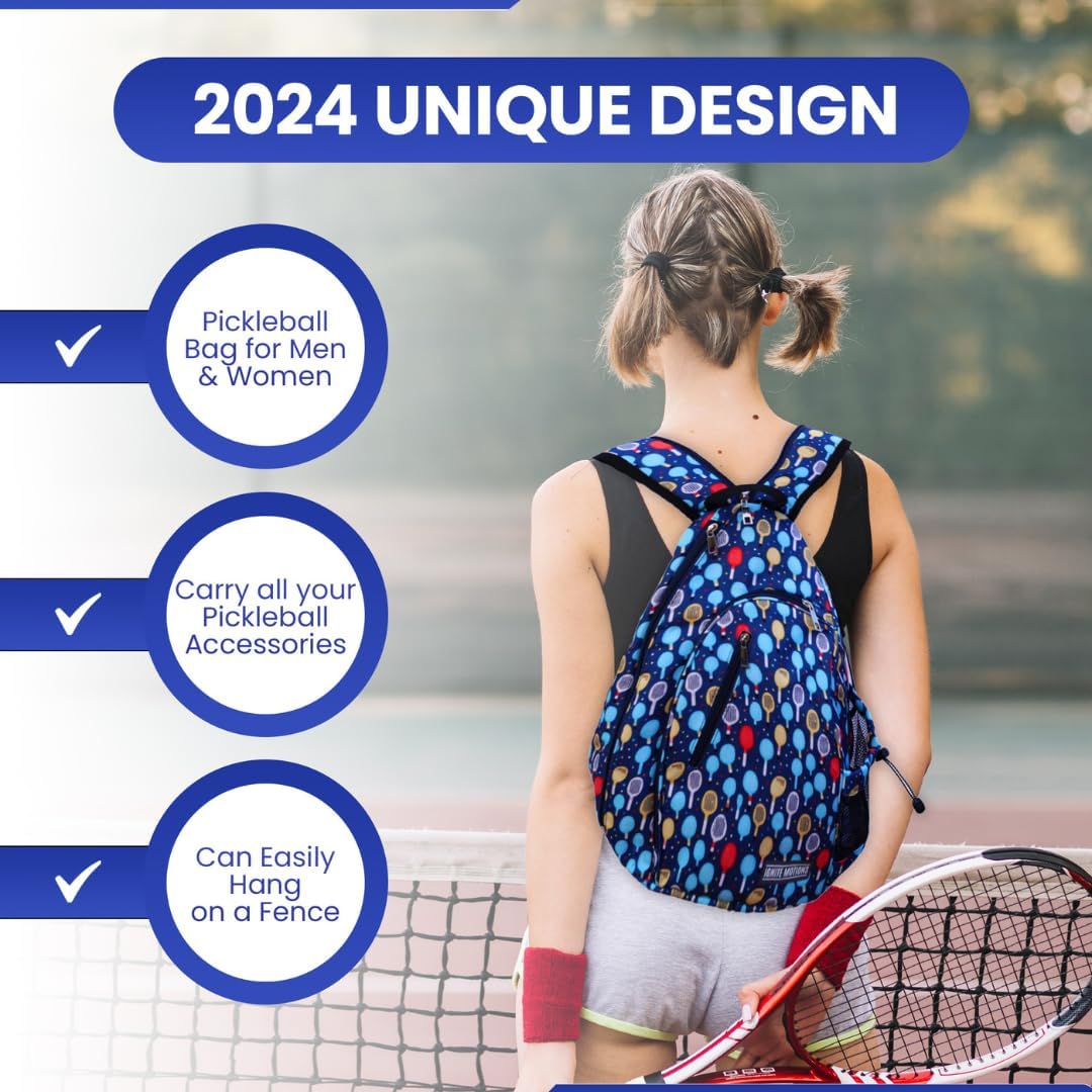 Pickleball Patterned Sling Bag/Crossbody with Fence Hook