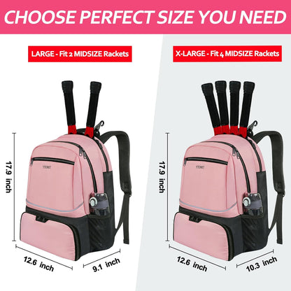 Pickleball Backpack with Insulated Pocket & Ventilated Shoe Compartment