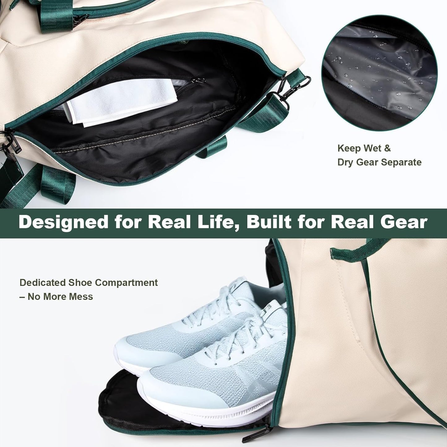 Pickleball Tote Bag with Shoe Compartment and Paddle Storage