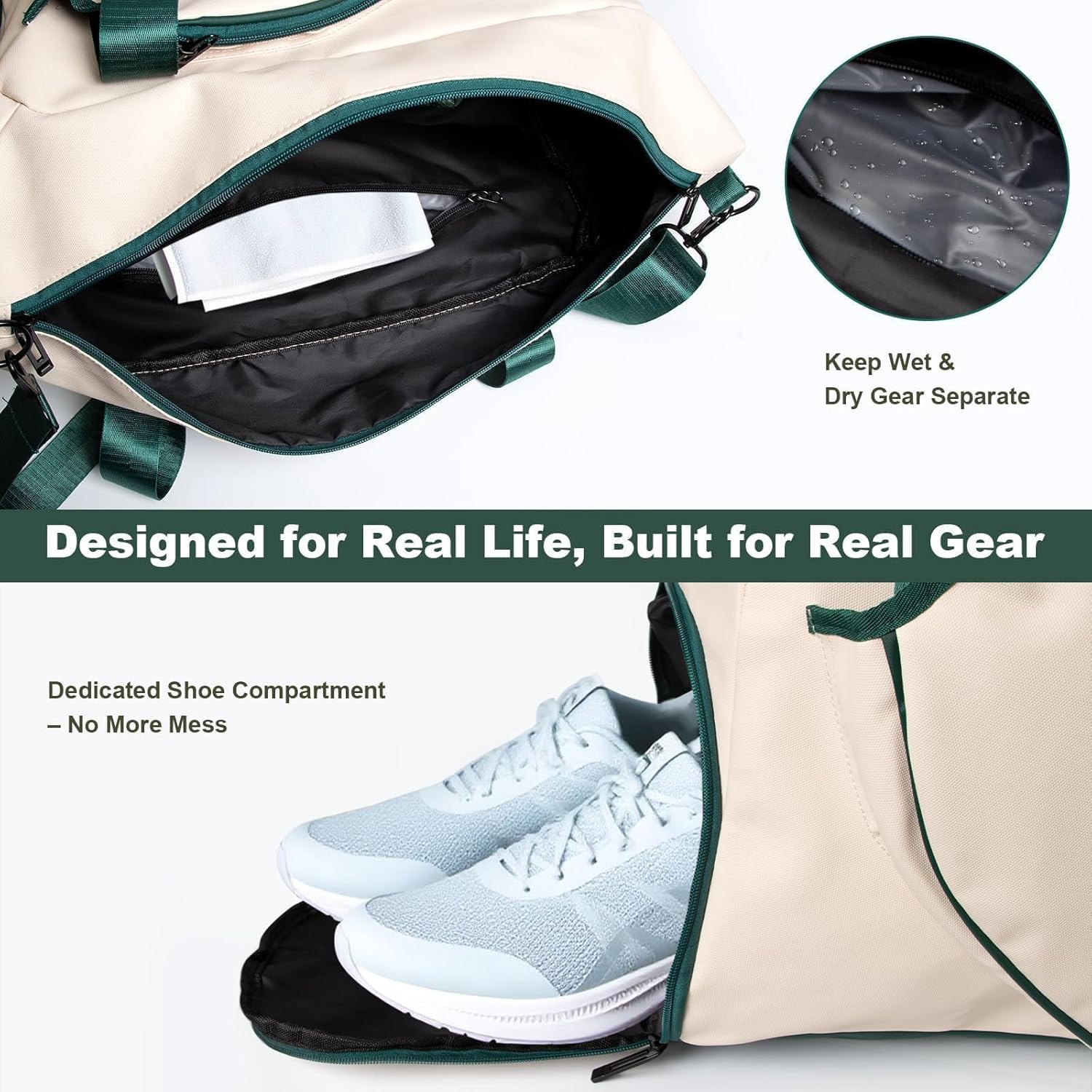 Pickleball Tote Bag with Shoe Compartment and Paddle Storage