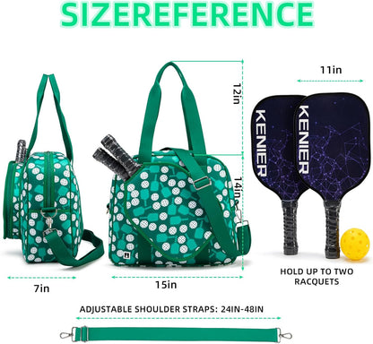 Pickleball Patterned Pickleball Bag, Green