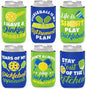 Pickleball Neoprene Can Coolers, Double-Sided, fits 12 oz cans , 6 PCS Blue & Green