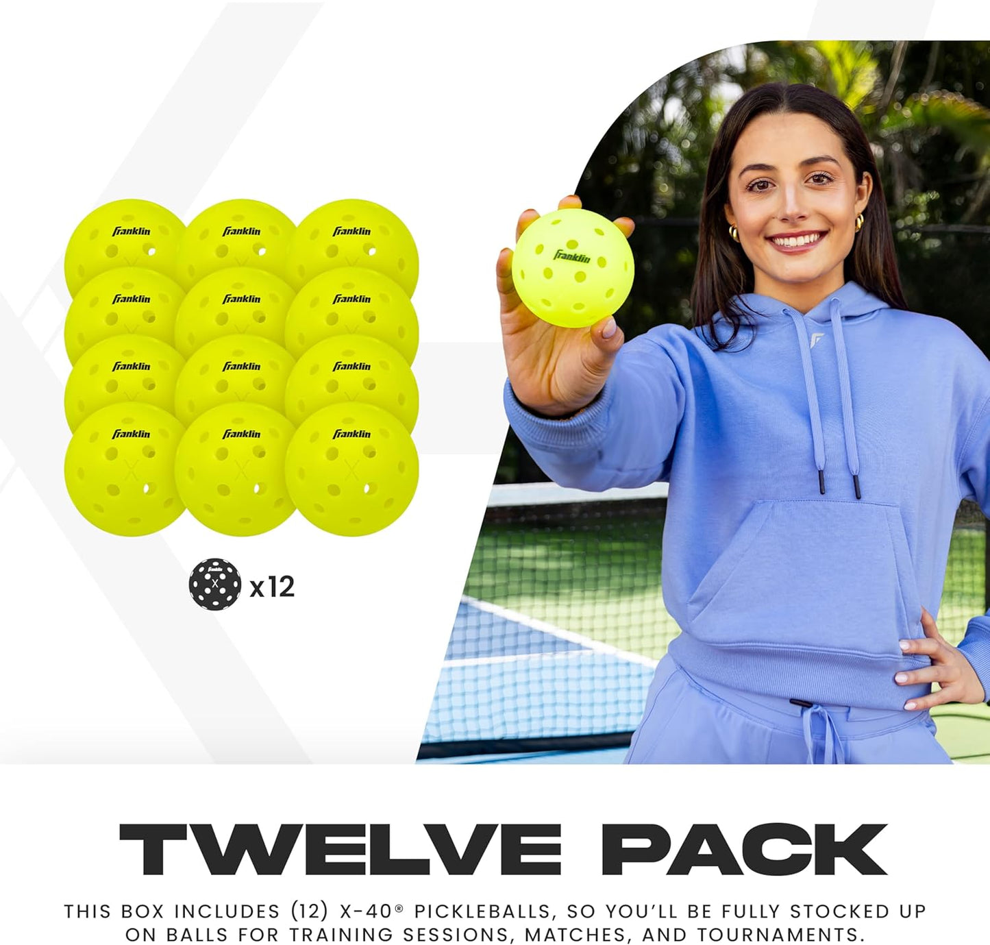 X-40 Outdoor Pickleballs - Official Ball of USA Pickleball, APP Tour + US Open - Regulation Size
