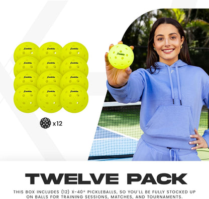 X-40 Outdoor Pickleballs - Official Ball of USA Pickleball, APP Tour + US Open - Regulation Size