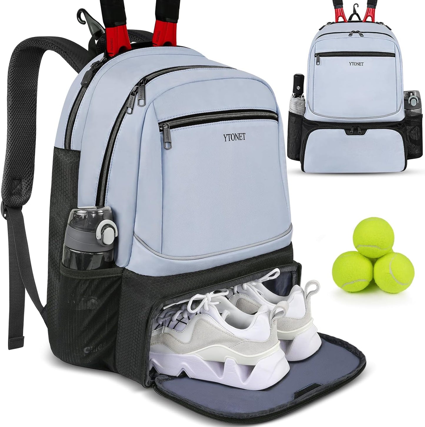 Pickleball Backpack with Insulated Pocket & Ventilated Shoe Compartment