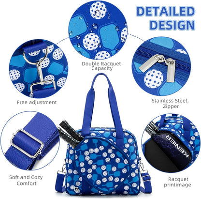 Pickleball Patterned Pickleball Bag, Blue