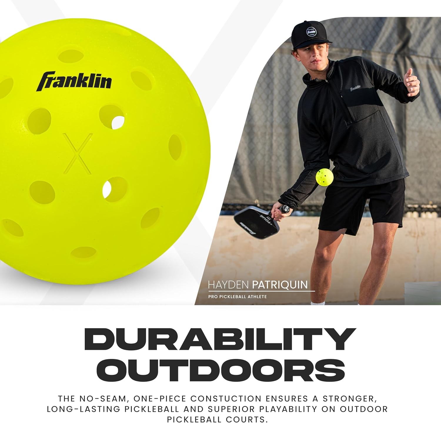 X-40 Outdoor Pickleballs - Official Ball of USA Pickleball, APP Tour + US Open - Regulation Size