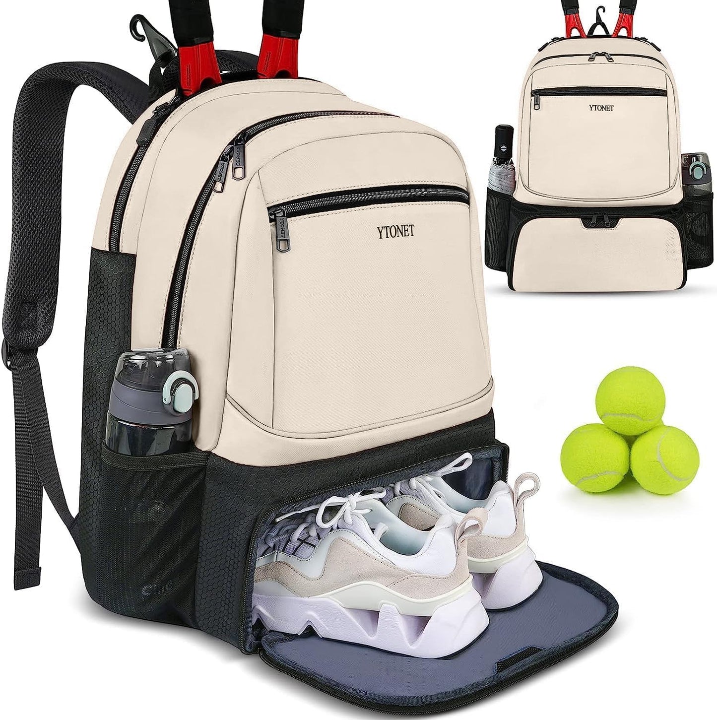 Pickleball Backpack with Insulated Pocket & Ventilated Shoe Compartment