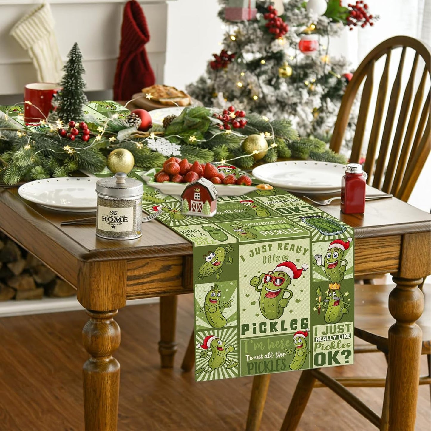 Christmas Pickle Table Runner