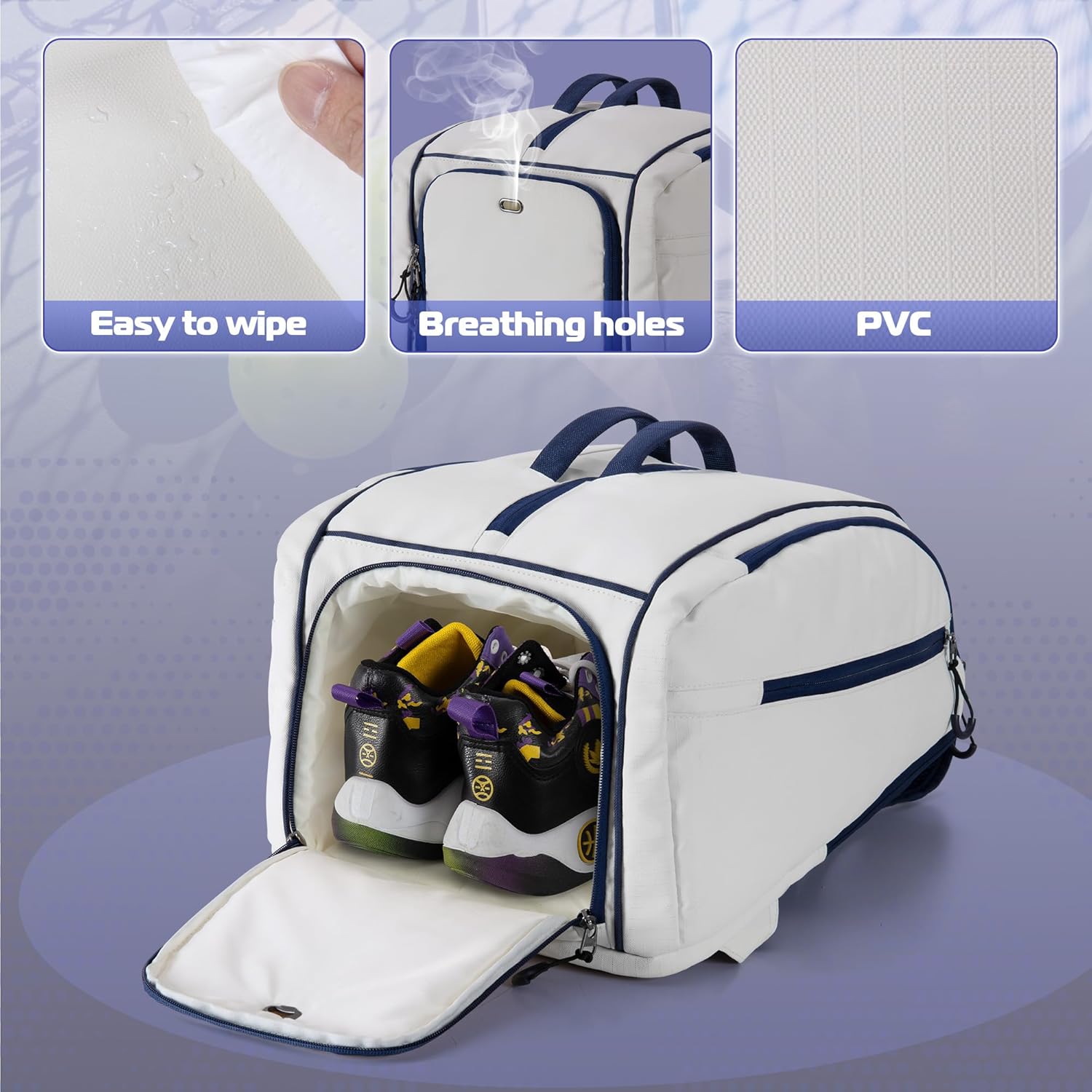 Pickleball Backpack with Laptop Pocket, Shoe Compartment and Fence Hook