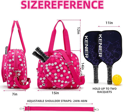 Pickleball Bag, Pickleball Tote Bag High-Capacity Adjustable Shoulder Strap for Pickleball Paddle Shoulder Bag, Pickleball Bag for Women Men