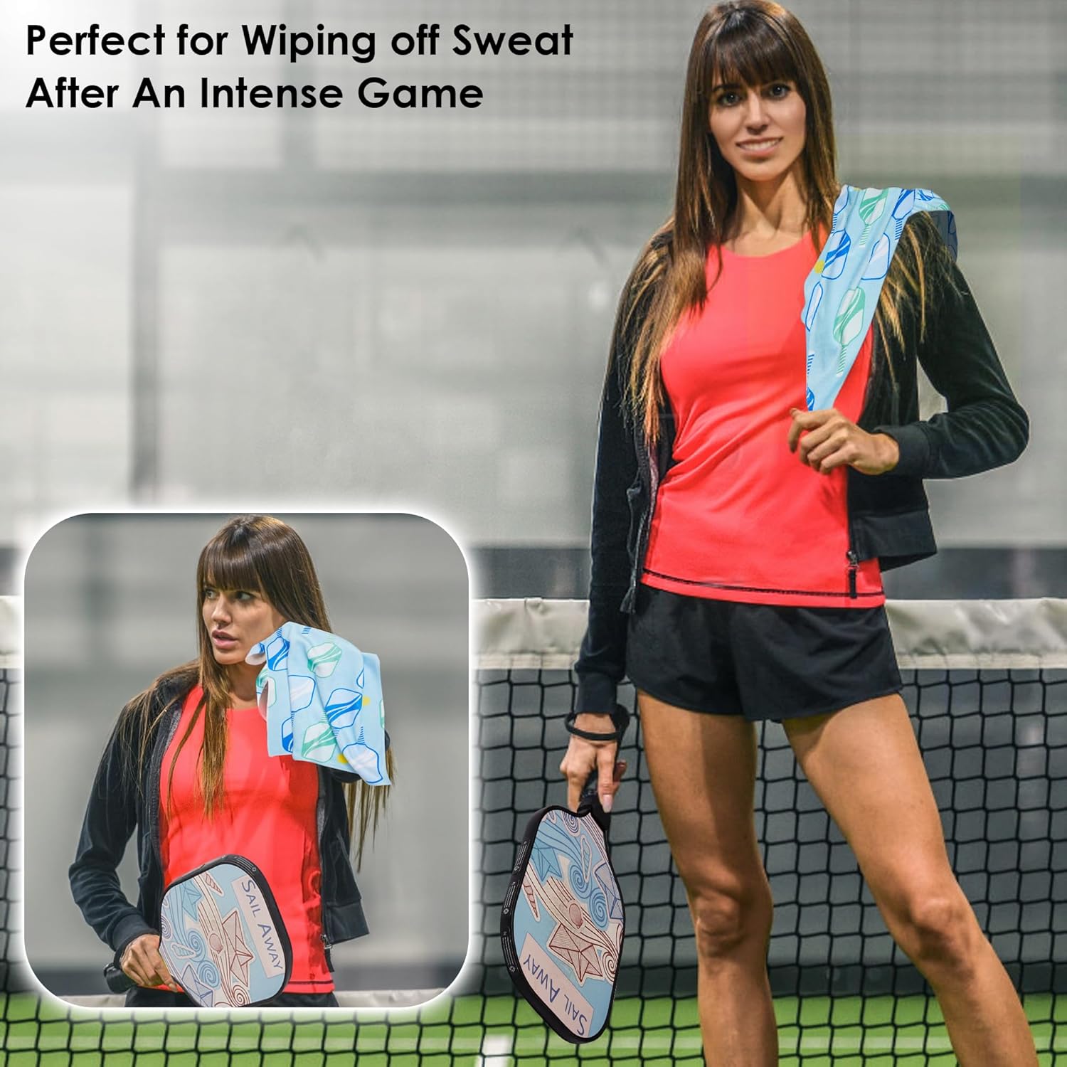 6 Pcs Soft Pickleball Towels, 15 X 17 Inch (with clip)