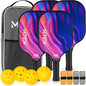 Pickleball Paddles, USAPA Approved Fiberglass Surface Pickleball Set