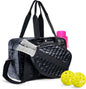 Quilted Pickleball Bag Detachable Paddle Case, Fence Hook and Expandable Water Bottle Holder