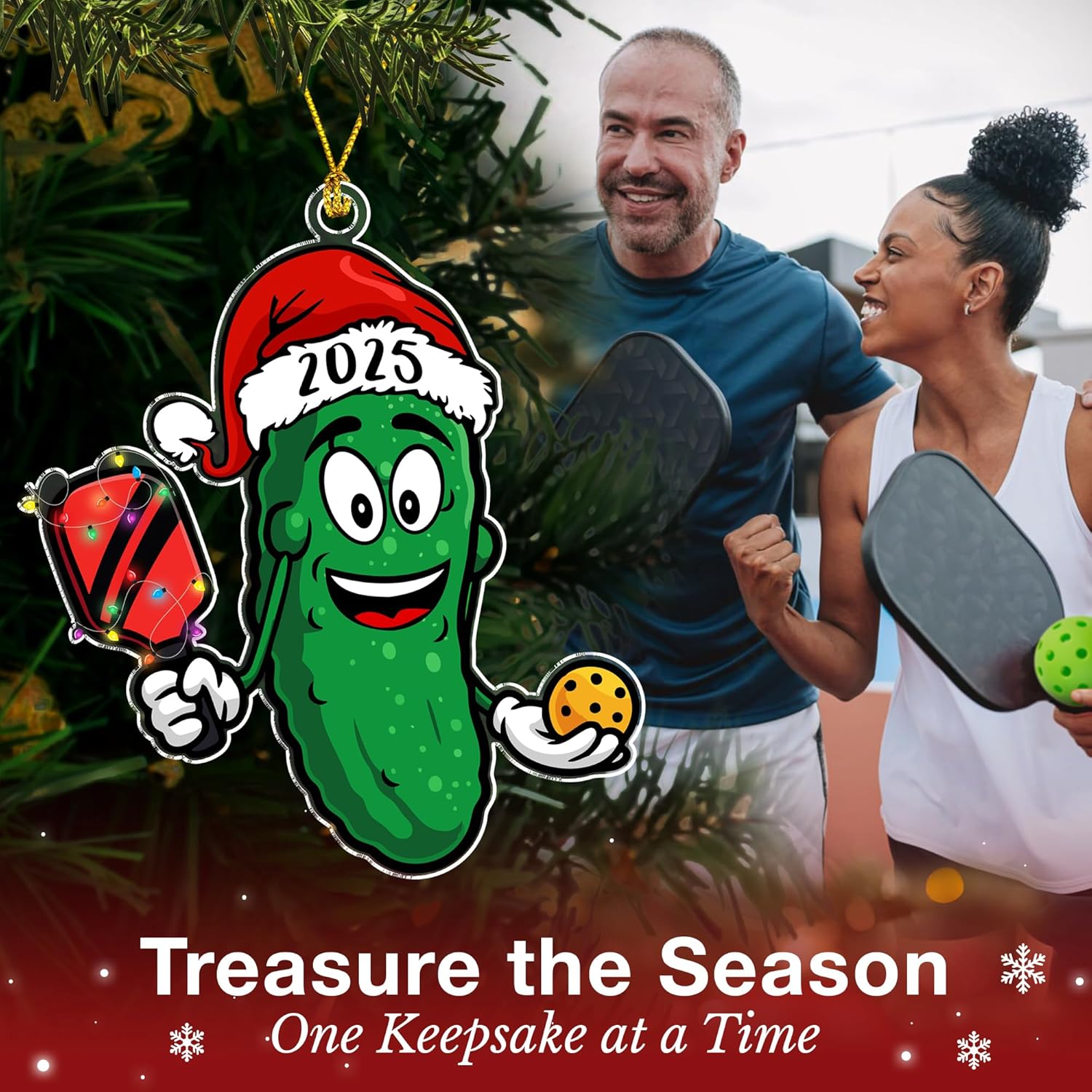 Pickleball Pickle Ornament - 2025