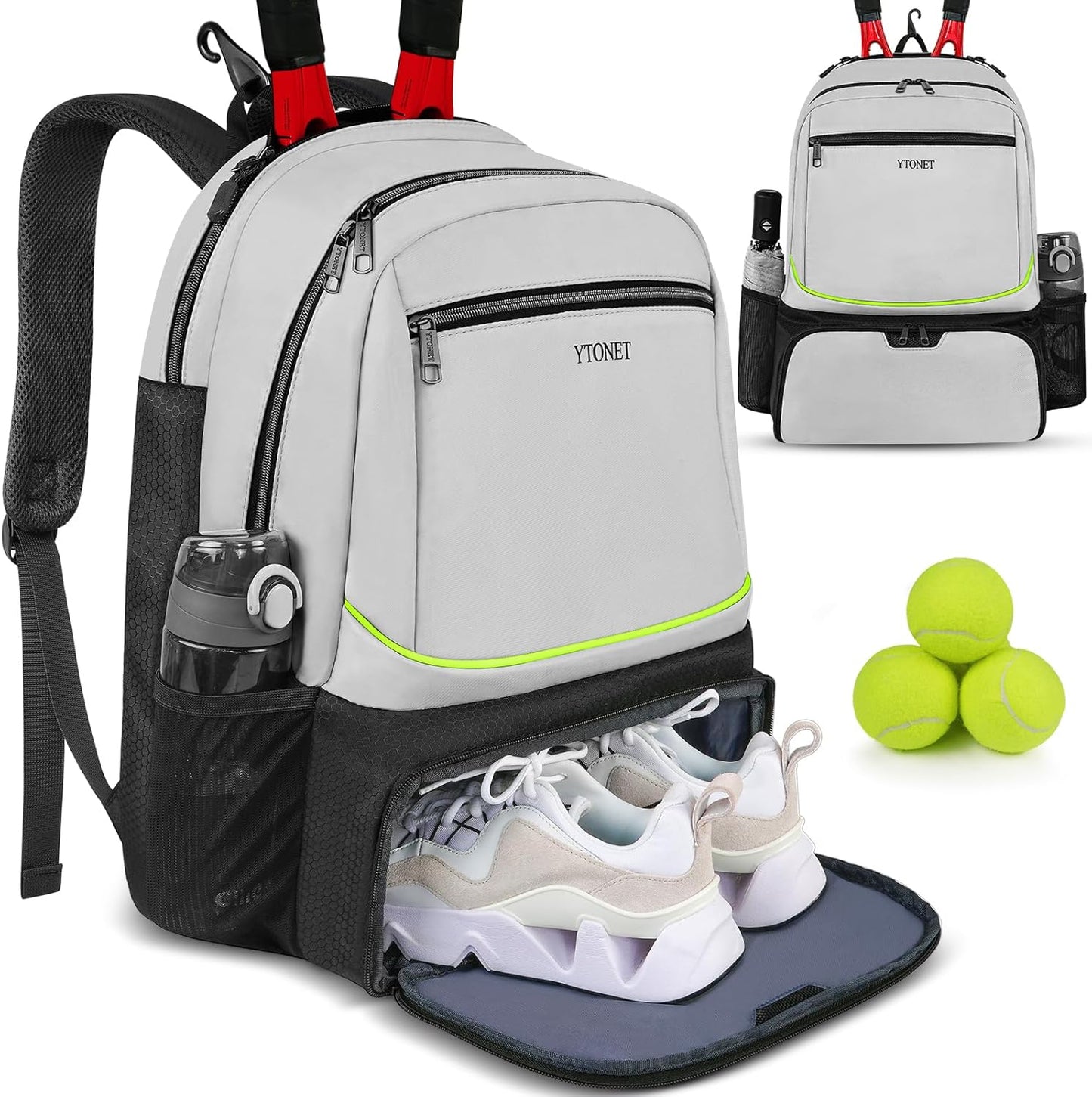 Pickleball Backpack with Insulated Pocket & Ventilated Shoe Compartment