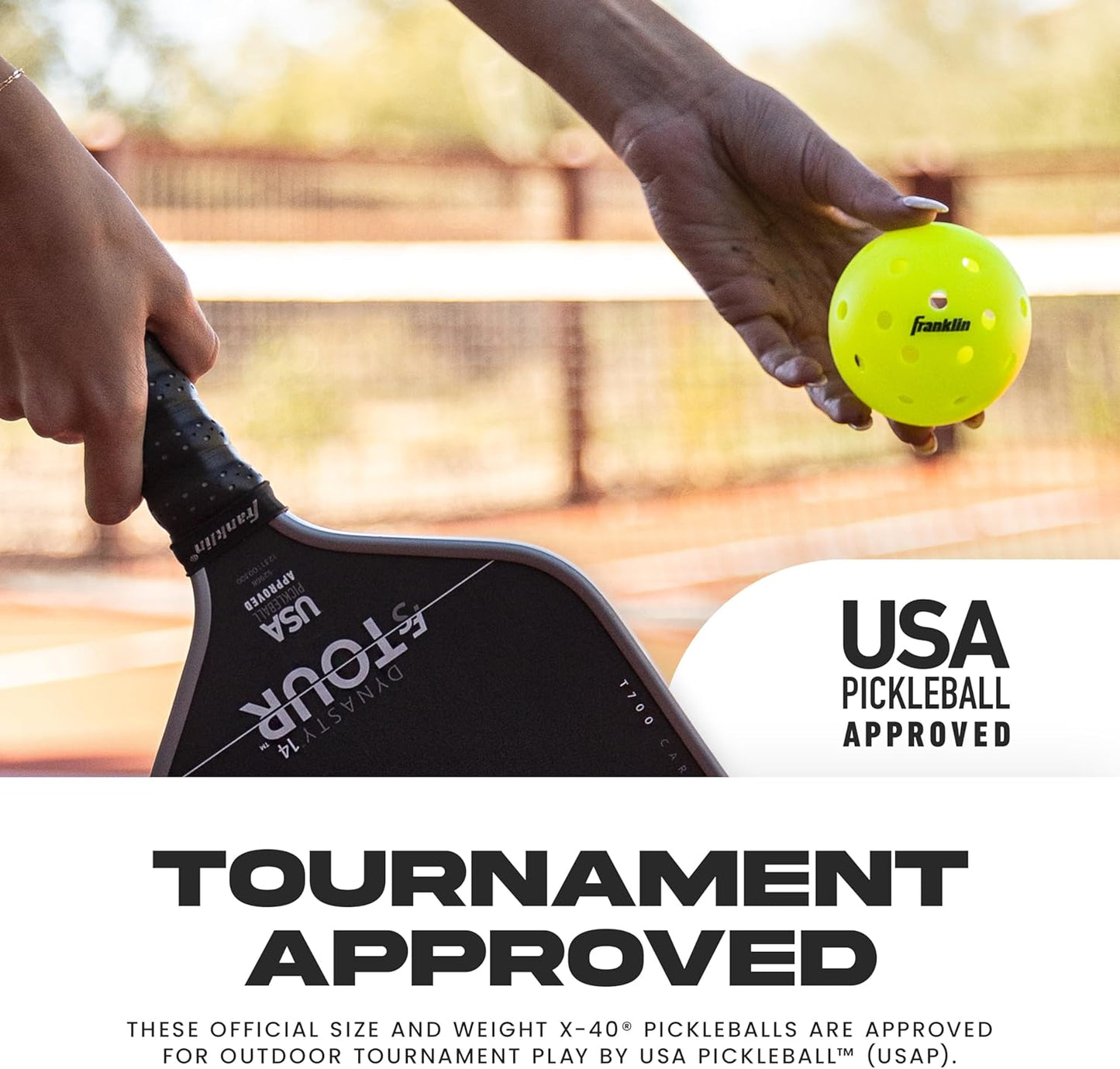 X-40 Outdoor Pickleballs - Official Ball of USA Pickleball, APP Tour + US Open - Regulation Size
