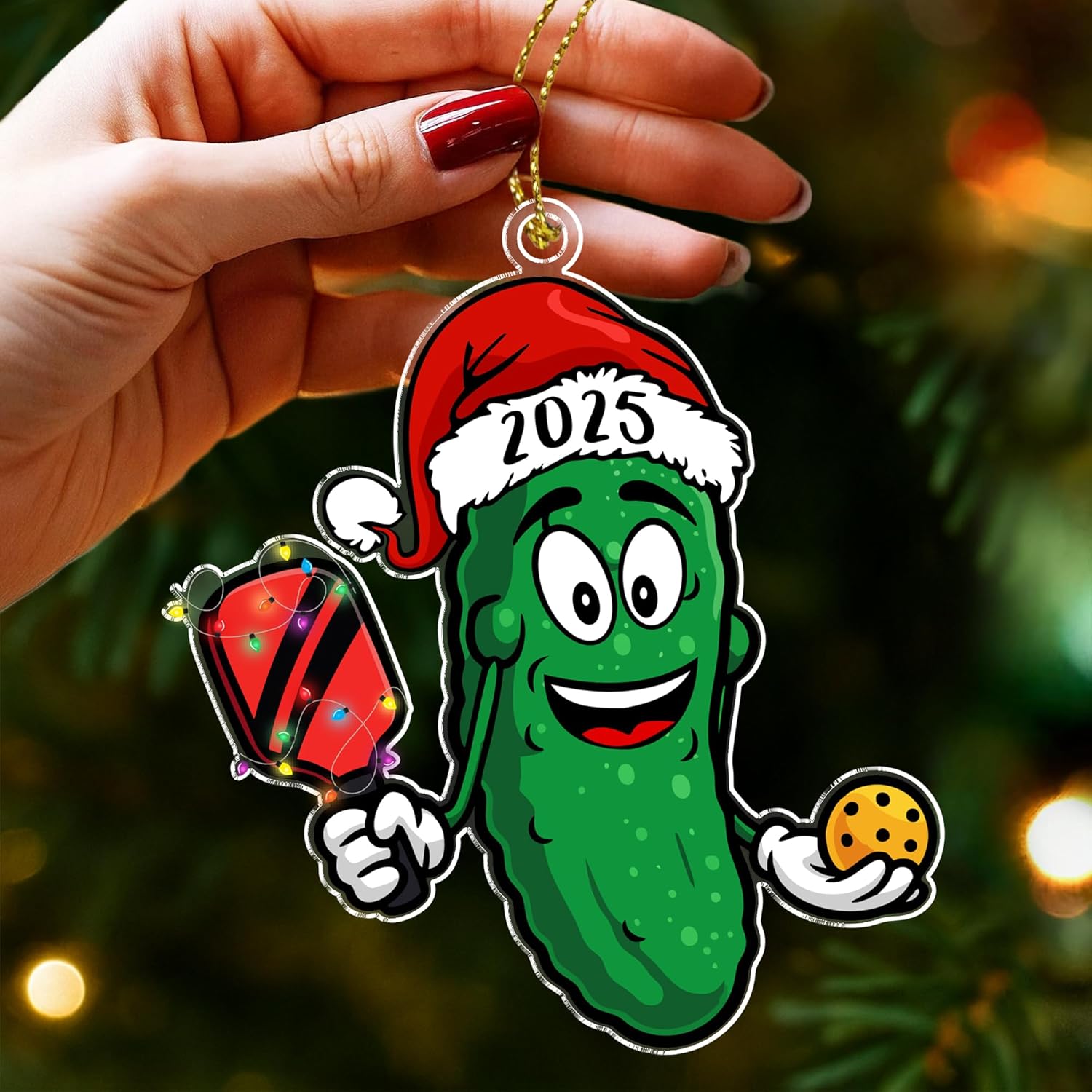 Pickleball Pickle Ornament - 2025